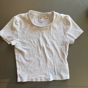Aritzia, TNA ribbed t-shirt, heather grey size small